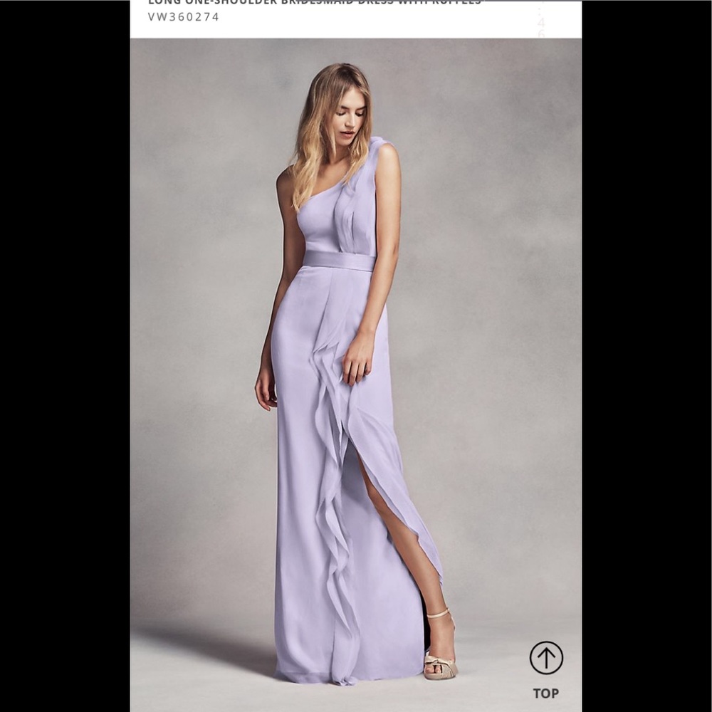 Long One-Shoulder Bridesmaid Dress with Ruffles